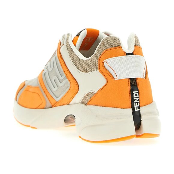 NIB$1350 FENDI FF-logo Textile Leather Faster Runner Low-Top Sneakers 12, US 13 - Picture 3 of 16